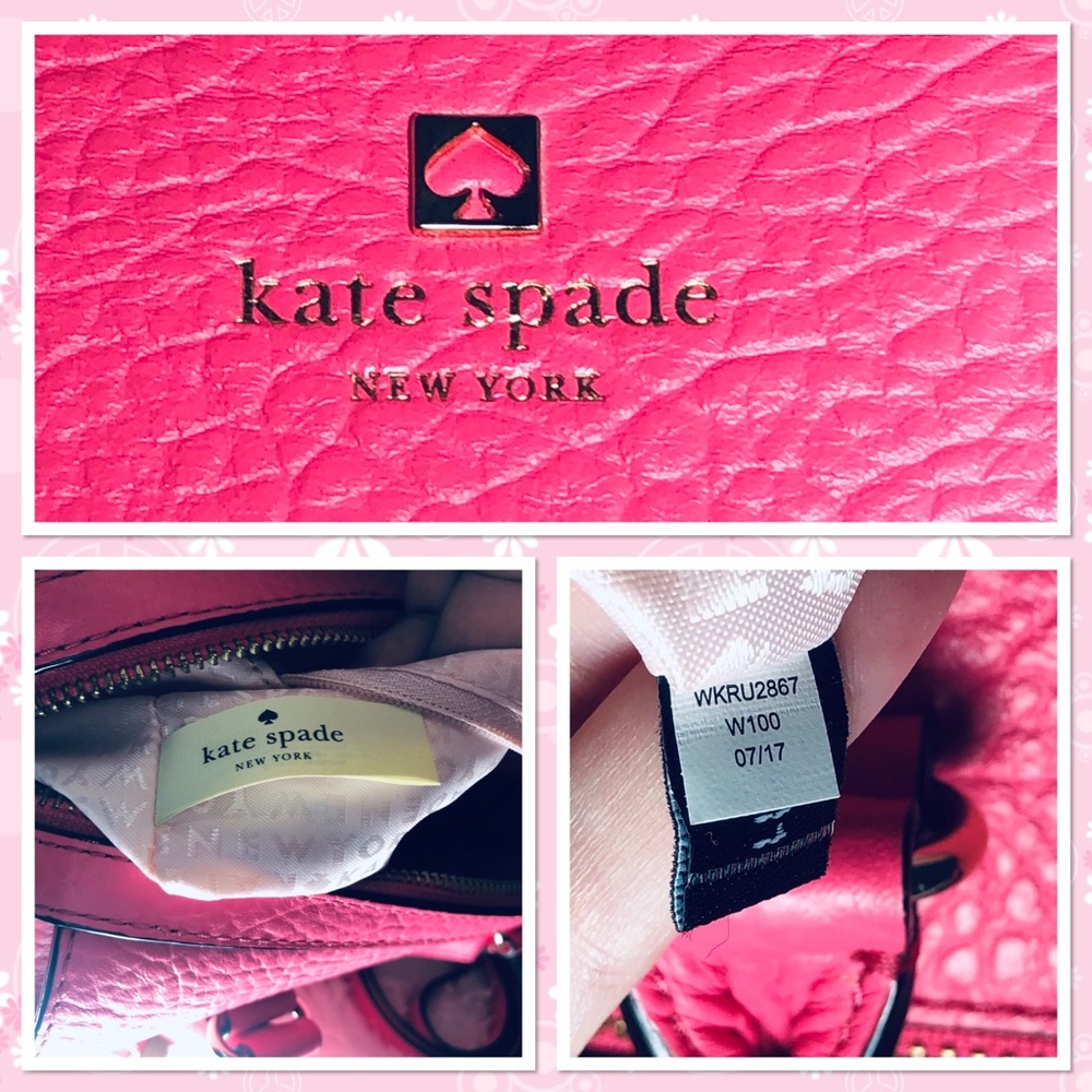 NWOT! Kate Spade | Delaney Perri Lane Bubbles Peony Pink Leather Satchel - Picture 16 of 16